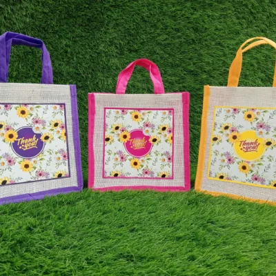 Thank you Jute bags | 3 attractive colors | Pack of 25 bags @Rs. 29/bag +GST(5%)
