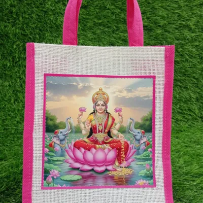 Lakshmi image - Jute bag | Pack of 25 bags @ 29/bag +GST(5%)