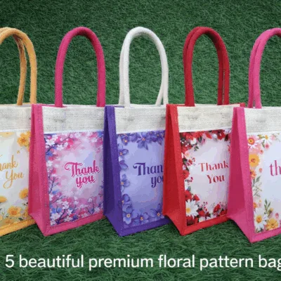 Floral Pattern Thank You bags | 5 colors | Pack of 25 bags (5 bags in each design/color) | 31 per bag (+5% GST)