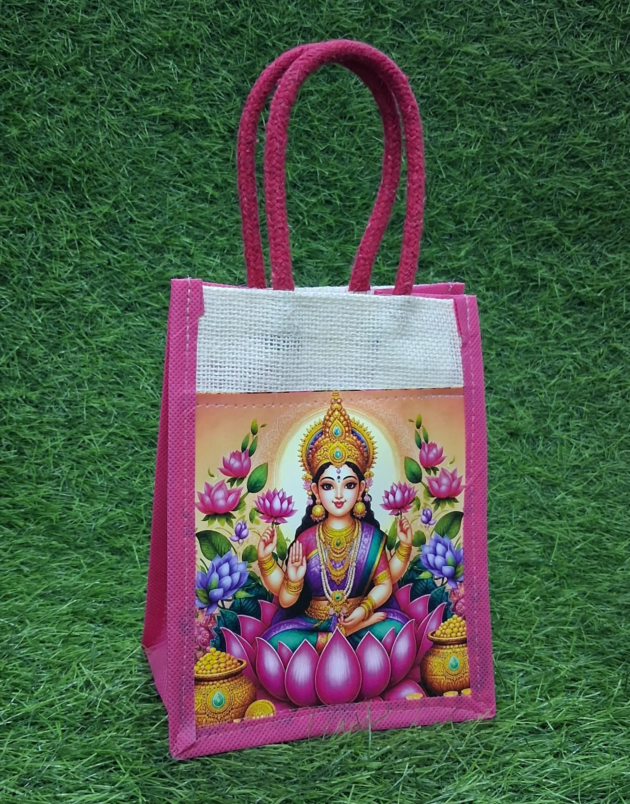 20260809_202811(1).jpg Varalakshmi jute bag with Goddess Lakshmi print